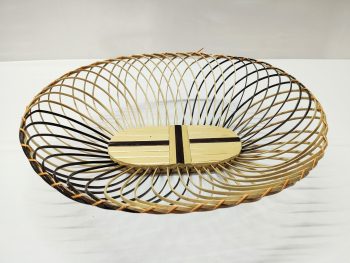Anjeneya Crafts Bamboo Fruit Basket for Kitchen Oval Shape | Bamboo Handmade Unique Fruit Basket for Kitchen